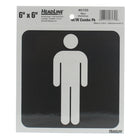 Headline Sign - Ensemble d'autocollants Homme/Femme - 6 po H x 6 po L - Noir/Gris - Paquet de 2-Autocollant noir et gris