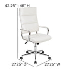 Flash Furniture Chaise De Bureau Pivotante Exécutive Leathersoft Panel-Blanc (BT20595H2WH)-LeatherSoft est en cuir et polyuréthane pour plus de douceur et de durabilité