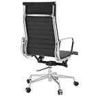 Nicer Furniture - fauteuil de direction à dossier haut - noir-Cadre en aluminium poli. Porte-manteau à l'arrière