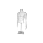 Eddie's - Forme de torse d'homme sans tête - 21 po de large x 24 po de haut x 9 po de profondeur - Blanc-Polyethylene