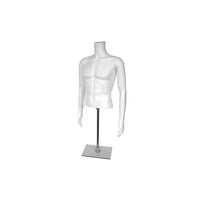Eddie's - Forme de torse d'homme sans tête - 21 po de large x 24 po de haut x 9 po de profondeur - Blanc-Polyethylene