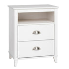 Prepac – Table de nuit 2 tiroirs Yaletown, blanc-Fini stratifié blanc