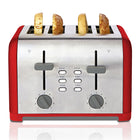 Kenmore - Grille-pain à 4 tranches avec commandes doubles - Rouge-Fentes extra larges avec guides doubles autoreglables
