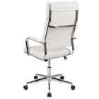 Flash Furniture Chaise De Bureau Pivotante Exécutive Leathersoft Panel-Blanc (BT20595H2WH)-Siège rembourré avec mousse ignifuge CAL 117