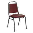 Flash Furniture – Chaise banquet empilable à dossier trapèze, siège 1,5 po, argenté avec tissu bourgogne (FDBHF2BYVYL)-Capacité de poids de 500 lb