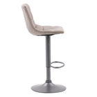 CorLiving - Tabouret de bar carré touffeté réglable gris clair Palmer - lot de 2-Repose-pieds pratique pour la facilité et le confort