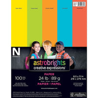 Astrobrights - Papier de couleur 24lb - 8,5 po l x 11 po H - Creative Expressions - 5 couleurs - Paquet de 100-Papiers de couleurs vives qui attirent l’attention à tout coup