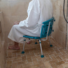 Flash Furniture Chaise De Bain Et Douche Réglable série HERCULES-dossier Extra Large-Teal(DCHY3501LTL)-19"W x 20.75"D x 25.25" - 32.25"H