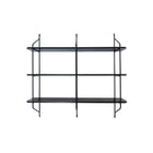 Can-Bramar Modernatta 3 Tier Wall Mounted Bookcase - Matte Black-Châssis en métal thermolaqué mat et tablettes en placage de mélamine faciles d’entretien (20 mm)