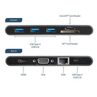 StarTech® – Adaptateur multiport USB-C avec HDMI et VGA, 3 x USB 3.0, SD, PD 3.0 -Utilisez l'un des trois ports USB 3.0 pour charger rapidement votre téléphone ou votre tablette ou pour connecter des périphériques