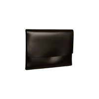 JAM Paper - Porte-documents en cuir italien avec fermeture à bouton pression, 10 1/2 x 13 x 3/4 po, noir-Noir