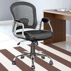 CorLiving LOF-208-O Chaise de bureau de direction Workspace, similicuir noir et maille-Siège en mousse recouvert de similicuir noir et de tissu
