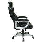 Office Star Worksmart - Fauteuil de luxe avec repose-tête ajustable, noir-Siège (po) : 21,5 larg. x 19 prof. Dossier (po) : 21,5 larg. x 27,5 haut.