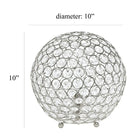 Lampe de table Elegant Designs à paillettes boule de cristal de 10 pouces, chrome-Finition Chrome