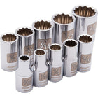 Dynamic Tools – Ensemble de 10 pièces, douilles 12 pans SAE standards, à prise de 1/4 po, 3/16 po à 9/16 po-Inclut (po) : 3/16, 7/32, 1/4, 9/32, 5/16, 11/32, 3/8, 7/16, 1/2, 9/16
