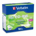 Verbatim - CD-RW 700 Mo 4X-12X haute vitesse surface avec identification de la marque - paquet de 10-CD-RW 700 Mo 4X-12X haute vitesse