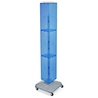 Azar Displays – Présentoir à panneaux perforés emboîtables et à roulettes, 8 x 8 x 60 po, bleu (703390-BLU)-Fonctionne très bien avec la gamme de crochets et accessoires d’Azar Displays