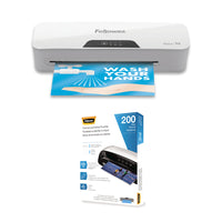 Fellowes - Offre groupée avec plastifieuse 9, 5 po et 200 pochettes 3 mil format Lettre-Plastifie des documents jusqu’à 9,5 po
