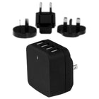 StarTech.com - Chargeur mural USB à 4 ports de voyage international, 34 W/6,8 A, noir (USB4PACBK)-Rechargez vos appareils à la maison ou en voyage avec l’adaptateur d’alimentation universel