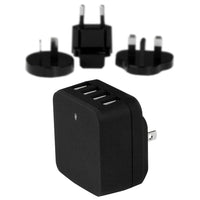 StarTech.com - Chargeur mural USB à 4 ports de voyage international, 34 W/6,8 A, noir (USB4PACBK)-Rechargez vos appareils à la maison ou en voyage avec l’adaptateur d’alimentation universel