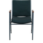 Flash Furniture – Chaise empilable robuste à revêtement et accoudoirs Hercules rembourrée de 3 po, vert à motifs-Chaise empilable multi-usages