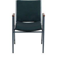 Flash Furniture – Chaise empilable robuste à revêtement et accoudoirs Hercules rembourrée de 3 po, vert à motifs-Chaise empilable multi-usages