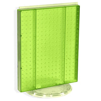 Azar Displays – Présentoir de comptoir à panneaux perforés, 20 x 16 po, vert translucide (700500-GRE)-Le présentoir à deux côtés repose une base rotative en plastique transparent, qui offre un accès facilité aux clients