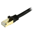 StarTech.com - Câble de raccordement Ethernet Cat6a blindé, 15 pi, noir (C6ASPAT15BK)-Protecteurs de pinces pour connecteur RJ-45 empêchent le câble de s’accrocher ou de briser pendant l’installation