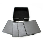 Ashlin® Ensemble de 4 sous-verres carrés Thames avec boîte ouverte assortie, noir-Fond en feutre pour protéger le bureau ou la table. Cadeau parfait pour le bureau ou la maison.