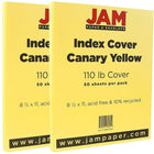 JAM Paper - Papier bristol pour cartes index, fini vélin, 8,5 x 11 po, 110 lb, jaune poussin, 2 paquets de 50 (816917020G)-Couleur : Jaune