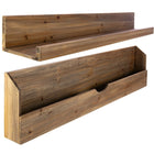Kiera Grace – Tablettes Muskoka Cantu et Pugh, ensemble de 2, fini noyer, 36 x 3,5 x 9,5 (po) et 36 x 5 x 5 (po)-Ensemble de deux tablettes murales en bois