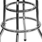 Flash Furniture - Tabouret de bar chromé à double anneau avec siège noir-Conception sans dossier