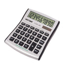 Victor - Calculatrice de bureau à 10 chiffres - Argent/Noir-Fonctionne à l'énergie solaire avec batterie de secours