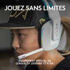 Casque de jeu sans fil G733 K/DA LIGHTSPEED - Equipement Officiel de League of Legends-Liberté totale sans fil avec une portée de 20 m et avec la technologie de transmission audio LIGHTSPEED; jouez jusqu’à 29 h grâce à la longévité des piles