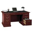 Bush® – Bureau de gestionnaire de la collection Saratoga, fini cerisier d'aut-Les tiroirs comportent des glissières à roulements et accueillent les fichiers de format lettre, légal ou A4