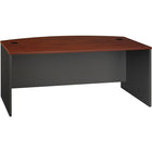 Bush® - Bureau à devant arqué de la collection Westfield, fini cerisier Hanse-Combinez le bureau arqué avec d'autres composants Westfield pour des solutions personnalisées