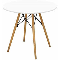 Nicer Furniture - table de salle à manger style Eiffel - 32 po Plateau de table - Blanc-Table à manger