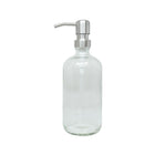 Bouteille en verre Wamaco 16oz avec pompe argentée, claire, paquet de 4-16 oz