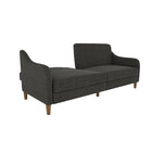 Futon Jasper avec matelas à ressorts - Tissu Gris-Se transforme facilement en lit