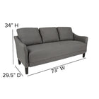 Flash Furniture - Canapé capitonné Asti, gris foncé-Ressorts de siège en fil d'acier sinueux