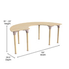 Flash Furniture - Table d'activites demi-lune Bright Beginnings de qualite commerciale en bois pour salle de classe-Peut accueillir jusqu'à 4 enfants