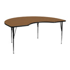 Flash Furniture – Table d’activités avec dessus thermofusionné, pattes à hauteur ajustable, 48 po larg. x 72 po long, chêne-Chêne laminé