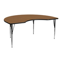 Flash Furniture – Table d’activités avec dessus thermofusionné, pattes à hauteur ajustable, 48 po larg. x 72 po long, chêne-Chêne laminé
