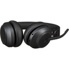 Jabra Evolve2 65, Link 380c, casque stéréo UC avec support - Noir-Matériau : Coussin serre-tête en mousse ultra souple recouvert de silicone de couleur assortie, coussin d'oreille en mousse audio souple recouvert de similicuir de couleur assortie, bras coulissant en aluminium