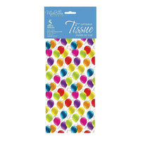 MillBrook Papier de soie, Ballons, 5 feuilles par paquet, caisse de 12 (93017)-Papier de soie