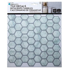 CTG Brands Hexagon Wall Tile, 10" x 10", White Marble, 6 Pack-Polyvalent: utilisez les collants muraux pour dosseret à peler et coller pour les murs d'évier de cuisine, le dosseret de salle de bain, les murs de chambre à coucher, la buanderie, l'escalier ou sur toute autre surface plane non poreuse