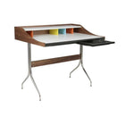 Plata Import - Colour Desk Bureau Bureau Bureau Panneau de mélamine et placage de noyer, Blanc-Bureau