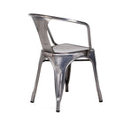 Nicer Furniture - fauteuil industriel empilable de style Tolix A - gris acier - paquet de 2-21,3 larg. x 27,5 haut. x 18,9 prof. (po)
