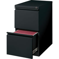 Hirsh – Classeur mobile de type caisson à 2 tiroirs, 23 po de profondeur, noir-Glissières à billes haute précision en acier pour un fonctionnement lisse et silencieux