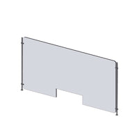 Mark Maker Rod Sneeze Guard - Acrylique transparent 1/4" - panneau de 42" Lx23,5"H-ensemble de tiges de 24"H - passage de 4"x12"-Distanciation sociale optimale entre deux groupes de personnes